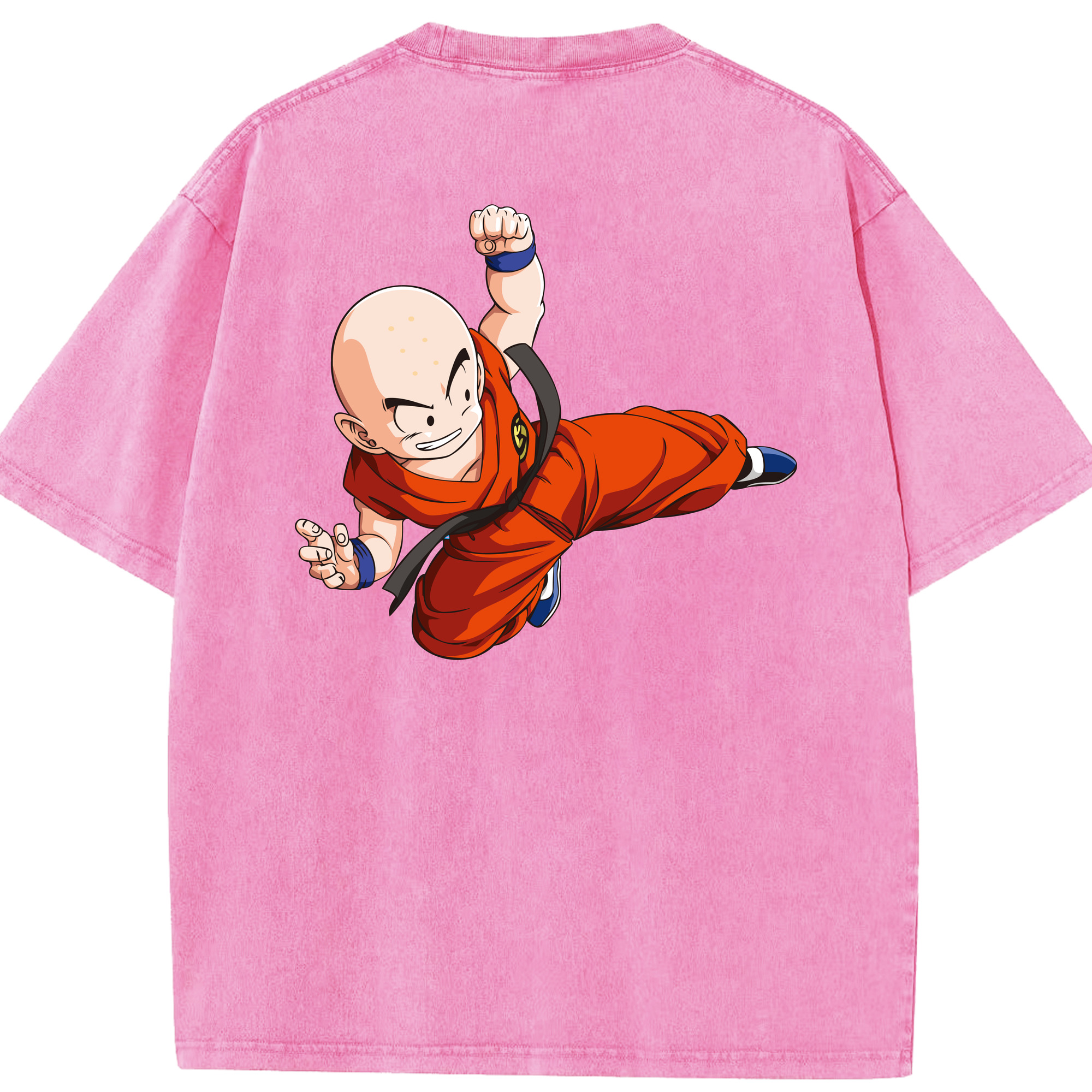 （画像用） ドラゴンボール クリリン DRAGON BALL krillin 綿100% ヴィンテージ風 半袖Tシャツ（背面プリント）